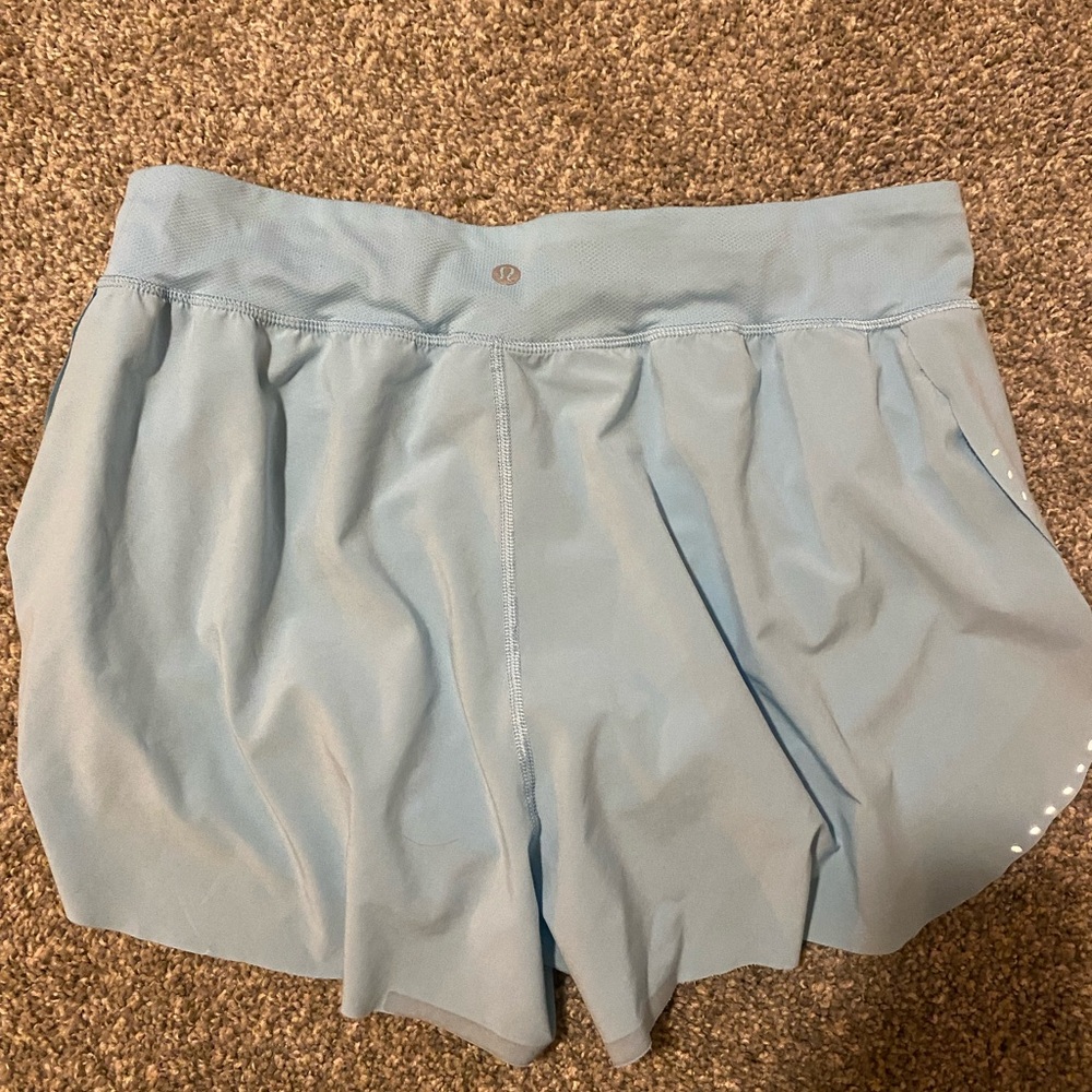 Lululemon Find Your Pace High Rise Lined Short 3” blue chill size 10 - Picture 2 of 8